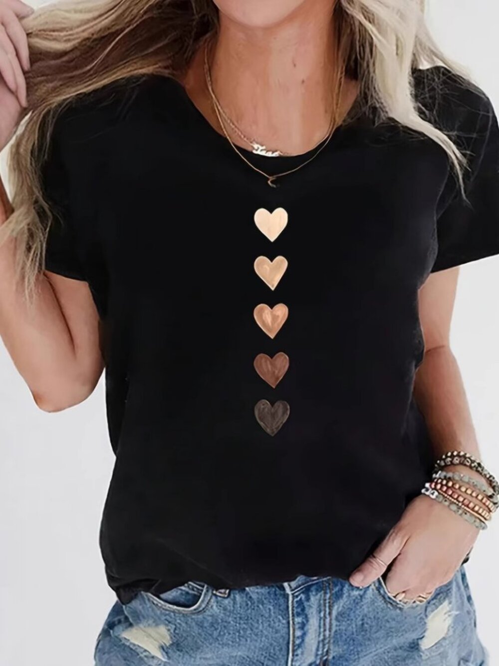 5-Hearts Ladies T-Shirt